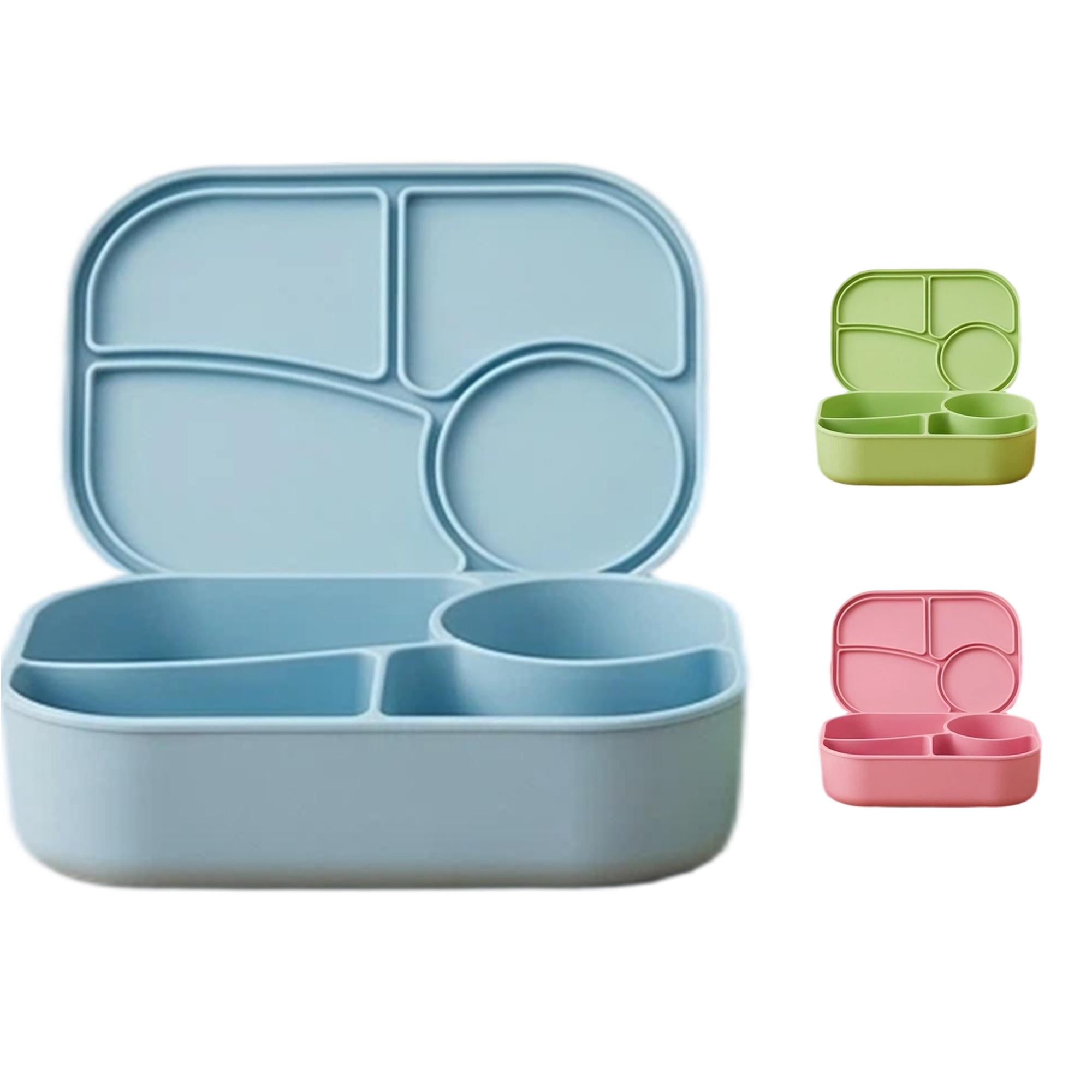 TAROFIIH Silicone Lunch Box with Lid, Portable Food Storage Container ...