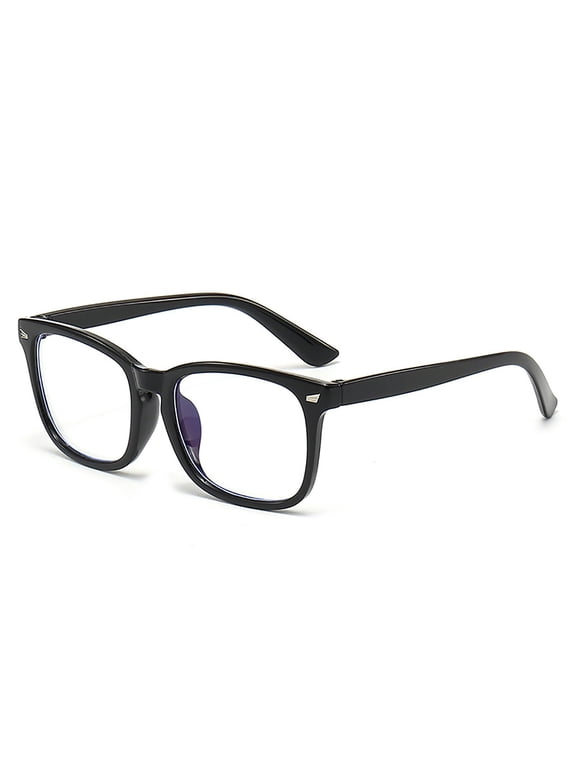 Square-Framed Glasses with Clear Lenses Blue Light-Blocking, 0-Prescription Glasses, Unisex Glasses for Computer Use, Reading and Gaming, With Stylish, Decorative Frames