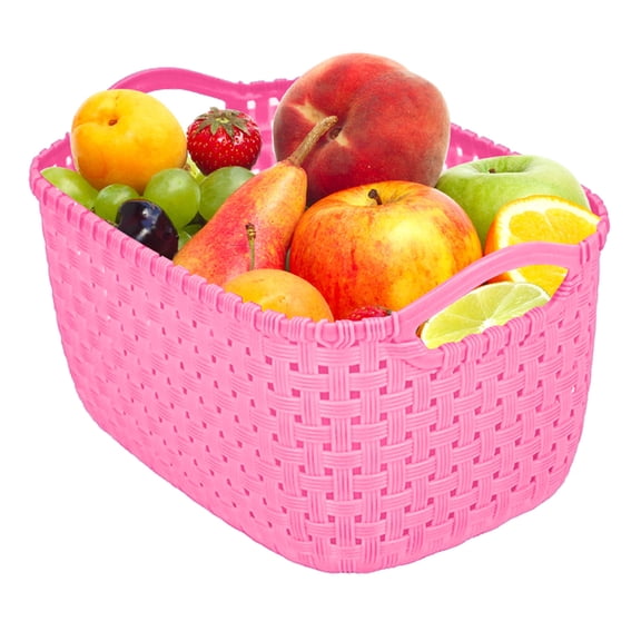 TAROFISH 1-Piece Laundry Basket Set Ergonomic Handle - Rectangular Plastic Laundry Bucket Ideal for Home Use and Laundry Storage,Pink,21X14X11CM