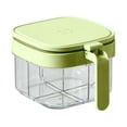 thumbnail image 1 of TAROFISH 1 Transparent 4-Compartment Spice Box, Household Kitchen Spice Jar, Spice Container, Salt Shaker, Kitchen Cooking Utensil.,Green,One Size, 1 of 9
