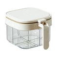 thumbnail image 1 of TAROFISH 1 Transparent 4-Compartment Spice Box, Household Kitchen Spice Jar, Spice Container, Salt Shaker, Kitchen Cooking Utensil.,White,One Size, 1 of 8