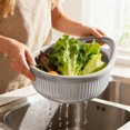 thumbnail image 1 of TAROFISH 1PC Double-Layer Colander Bowl 8.46 Inch Kitchen Strainer with Draining Basket for Pasta Fruits Vegetables Multi-purpose Food Storage Container,Grey, 1 of 5