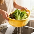 thumbnail image 1 of TAROFISH 1PC Double-Layer Colander Bowl 8.46 Inch Kitchen Strainer with Draining Basket for Pasta Fruits Vegetables Multi-purpose Food Storage Container,Yellow, 1 of 5
