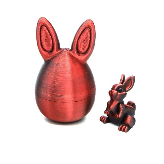 TAROFISH 3D Printed Bunny Egg Model,Bunny Inside Egg, Flexible Joint Bunny Figurines, 3D Printing Stuff,Stress Relief, Fidget Restlessness, Surprise Easter Gifts, Easter Decorations, Easter Eggs,Red