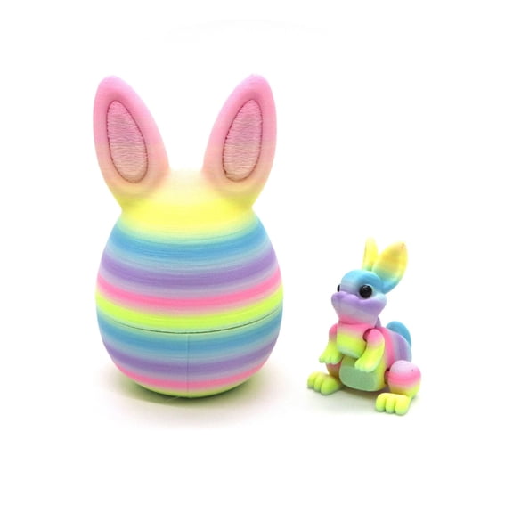 TAROFISH 3D Printed Bunny Egg Model,Bunny Inside Egg, Flexible Joint Bunny Figurines, 3D Printing Stuff,Stress Relief, Fidget Restlessness, Surprise Easter Gifts, Easter Decorations, Easter Eggs