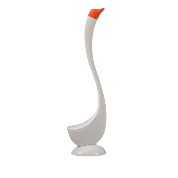 TAROFISH Funny Swan Styled Toilet Brush with Seat and Long Handle Set Swan Toilet Brush with Removable Base for Cleaning Scrubbing, White