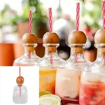TAROFISH Reusable Patron Liquor Bottle Cups with Straw, Clear Cup with Straw Hole, Mini Empty Tequila Bottles for Drinks, Bottles 375ml