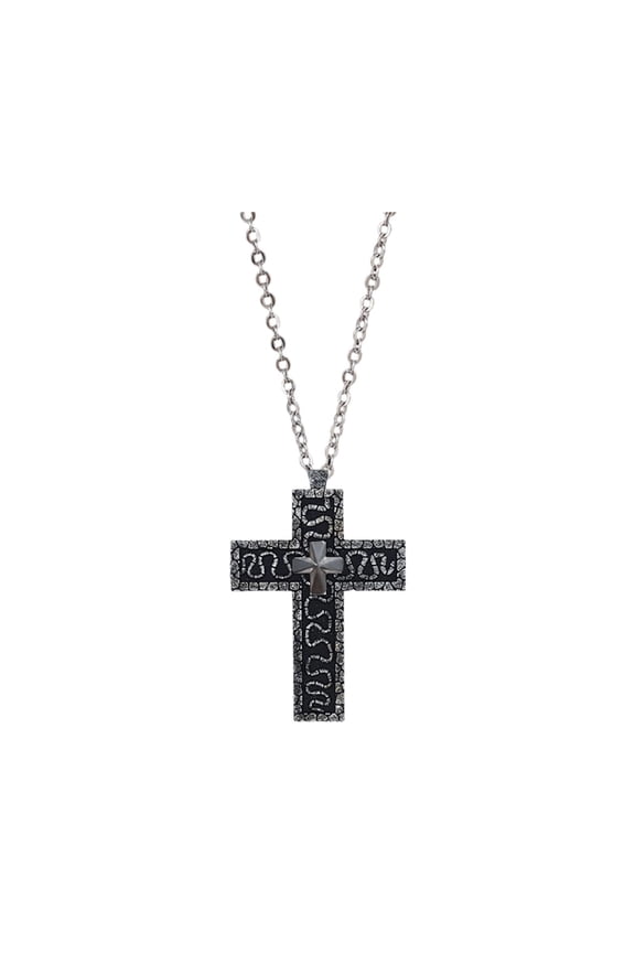 Squid Necklace, Game Secret Compartment Cross Necklace - Alloy, 3D Stereo Carving, Men's Vintage Large cross necklace