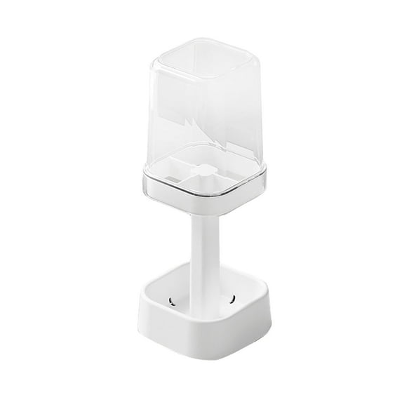 TAROFISH Toothbrush Holder with Cup/Set, 3 Slot Toothpaste Holder for Bathroom Countertop Storage Organiser for Toothbrush, Electric Toothbrush Placement.,White,12.5X8.4X8.4cm