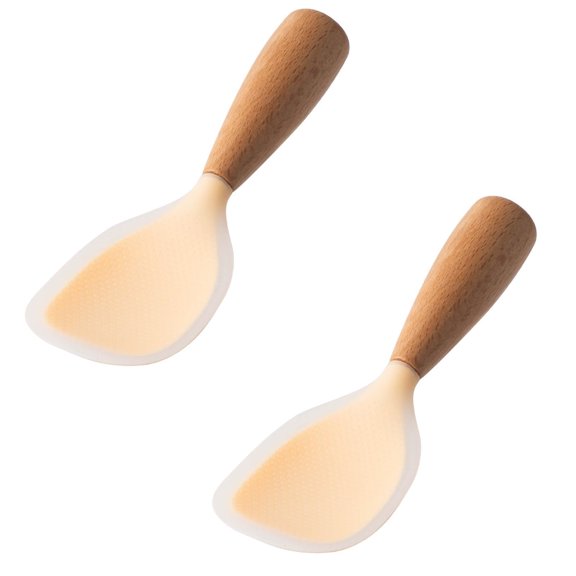 TAROFISH White Standing Silicone Rice Spoon Paddle, Household Rice Shovel Heat Resistant Anti-scalding Rice Scooper, Rice and Potato Servers, Serving Spoons