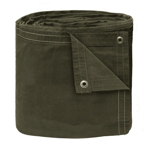 TARP SUPPLY Inc.5'x7'Fire Retardant Canvas Tarp with Brass Grommets, Water Resistant, Silicone Treated Heavy Duty Olive Drab Tarps 16 oz Multi Purpose Tarpaulin for Outdoor, Equipment & Industrial