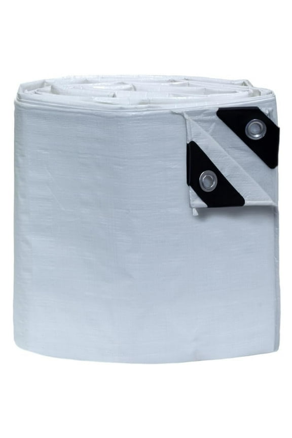 Inc. 8' x 10' White Poly Tarp – 8 Mil Waterproof Tarpaulin with UV Protection | Aluminum Grommets & Reinforced Edges | for Party Tents, Boat Covers, RVs, Farm Use & Outdoor Shelter