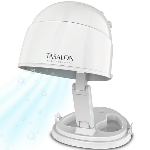 TASALON 1875W Ionic Hooded Hair Dryer with 3 Heat Settings, Professional Sit-Under Dryer for Home & Salon, Portable Ceramic Hair Dryer Bonnet,White