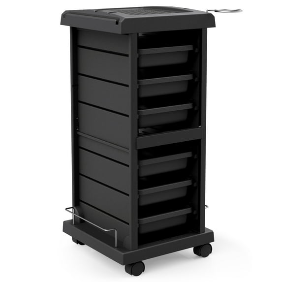 TASALON Salon Trolley Cart for Salon Station - Space Saving Salon Rolling Cart for Extra Storage - Hair Salon Beauty Storage Cart - 6-Tray Salon Cart - Multipurpose Tool Cart - Tattoo Tray - Hair Cart