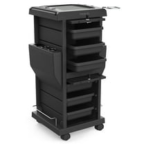 TASALON Space-Saving Salon Trolley Cart with Lockable 6 Trays & 2 Holders - Ultimate Hair & Beauty Storage Solution