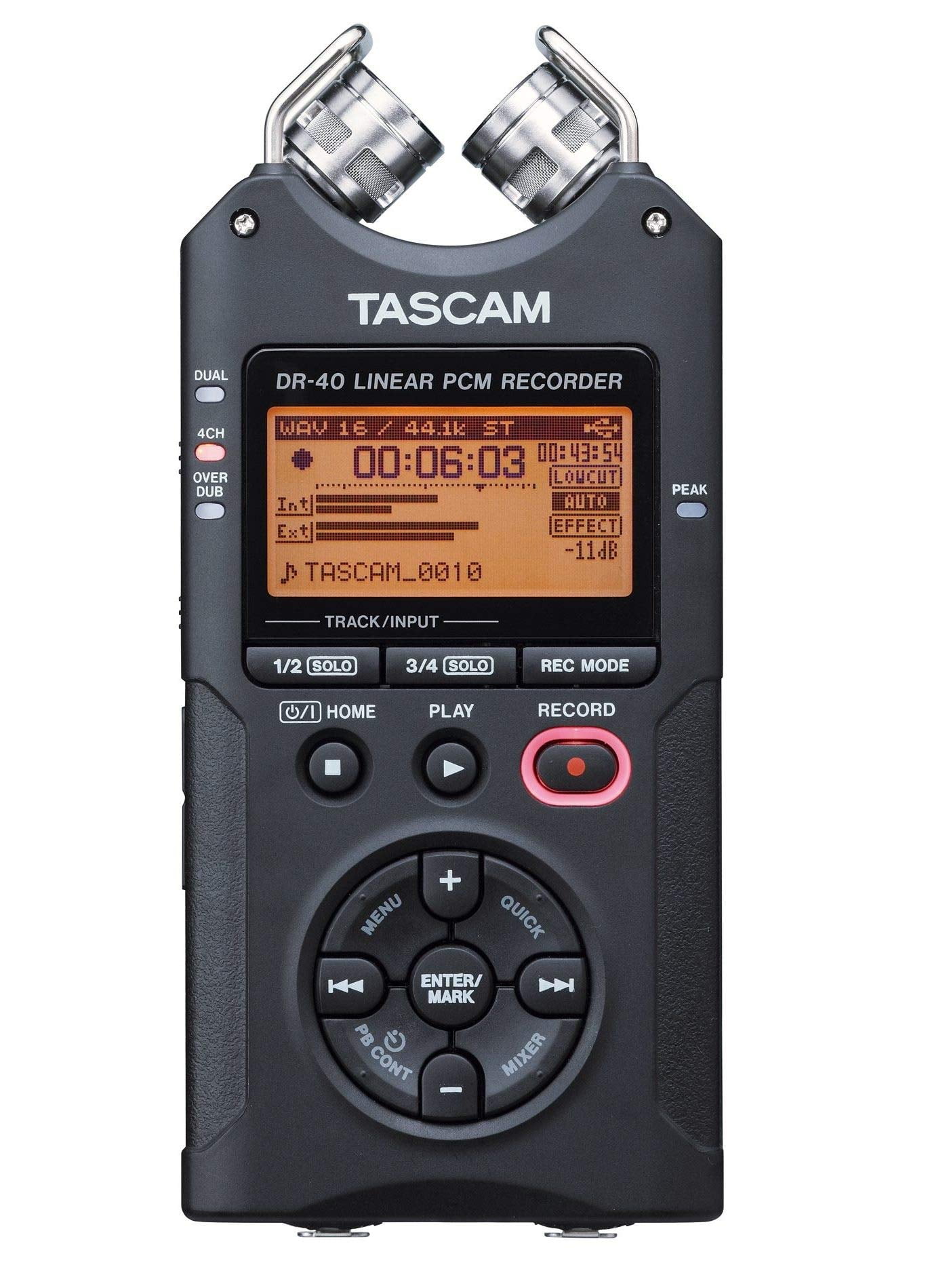TASCAM DR-40 Linear PCM Handheld Digital Audio Recorder w/Battery Pack & SD Card