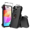 thumbnail image 1 of TASHHAR 15 Pro Max Phone Case with Screen and Lens Protector and Belt Clip Holster Military Grade Heavy Duty 3 in 1 Shockproof Armor for iPhone 15 Pro Max 6.7 inch 2023 Phone - Black, 1 of 11