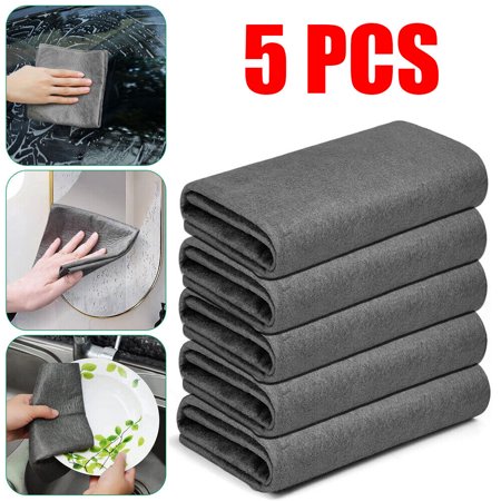 TASHHAR 5Pcs Thickened Magic Cleaning Cloth Streak Free Microfiber Cleaning Rag Reusable for Home,Window,Mirror Glass and Cars