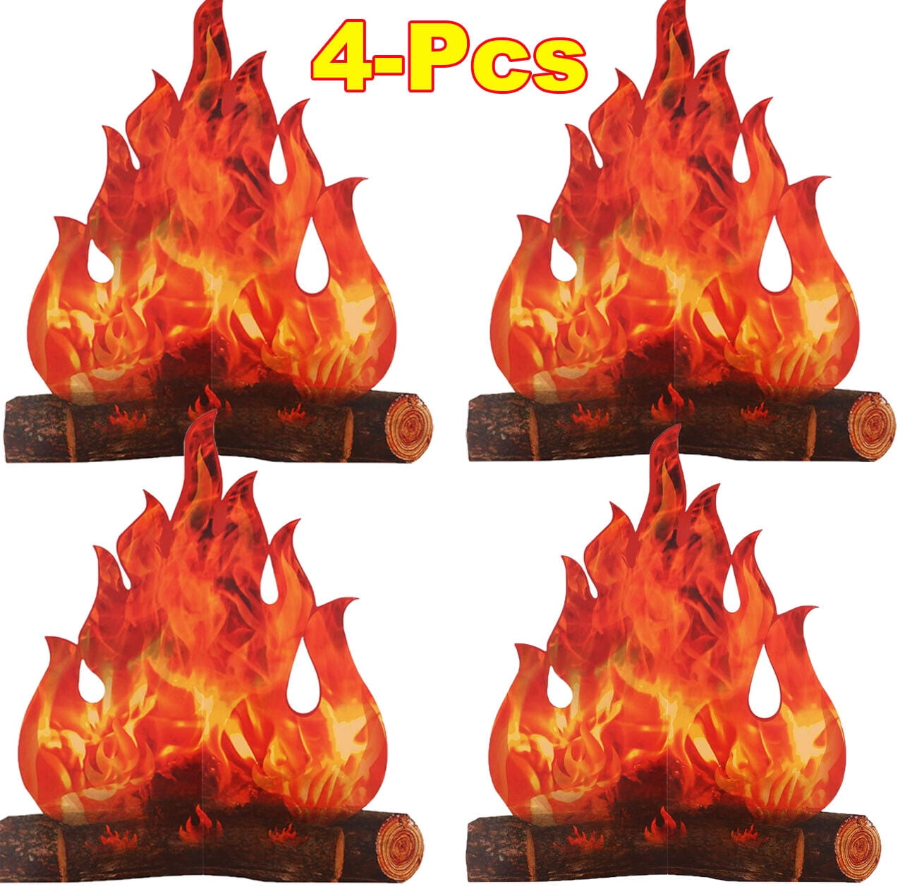 TASHHAR Artificial Fire Fake Flame 3D Decorative Cardboard Campfire