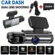 TASHHAR Car Dash Cam Dual Lens 1080P HD DVR Front or Inside Video Camera Driving Recorder Night Vision G-Sensor, Motion Detection