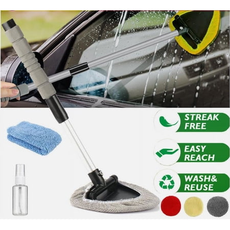 TASHHAR Car Detailing Wash Brush Windshield Cleaning Tool Car Inside Window Cleaner Tool with Anti Fog
