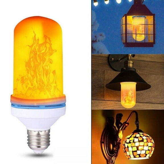 TASHHAR Christmas Halloween Decoration LED Flame Light Bulbs E27 4 Modes with Upside Down Effect Outdoor Atmosphere Flicker Lamp Party Home Decor Indoor Outdoor Yellow