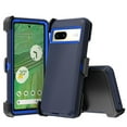 thumbnail image 1 of TASHHAR Google Pixel 7 Pro Case with Belt Clip Holster Military Grade Heavy Duty Protection 3 in 1 Shockproof Armor Rugged Durable Detachable for Pixel 7 Pro Phone - Dark Blue+Blue, 1 of 7