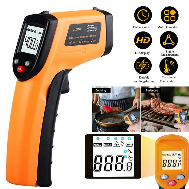 TASHHAR Infrared Thermometer Non Contact High Precision Digital Home Baking Handheld Oil Temperature Gun Thermometer Industrial Kitchen Temperature