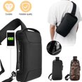 thumbnail image 1 of TASHHAR Men's Sling Backpack Waterproof Anti-Theft Shoulder Crossbody Chest Bag with USB Port Daypack for Travel Hiking Black, 1 of 12