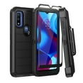 thumbnail image 1 of TASHHAR Moto G Play 2023 with Belt Clip Holster and Screen Protector with Belt Clip Holster Military Grade Full Body Drop Shock Protection Rugged Durable for Motorola G Play 2023 Phone - Black, 1 of 8