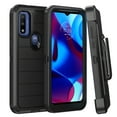 thumbnail image 1 of TASHHAR Moto G Play 2023 Case with Belt Clip Holster Military Grade Full Body Multilayer Drop Shock Protection Rugged Durable for Motorola G Play 2023/G Pure/G Power 2022 Phone - Black, 1 of 9