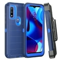 thumbnail image 1 of TASHHAR Moto G Play 2023 Case with Belt Clip Holster Military Grade Full Body Multilayer Drop Shock Protection Rugged Durable for Motorola G Play 2023/G Pure/G Power 2022 Phone - Dark Blue, 1 of 9