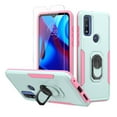 thumbnail image 1 of TASHHAR Moto G Play 2023 Case with Screen Protector and Magnetic Ring Kickstand Military Grade Double Layer Drop Protection Rugged Detachable for Motorola G Play 2023 Phone - Teal Pink, 1 of 8