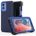 thumbnail image 1 of TASHHAR Moto G Play 2024 Case with Belt Clip Holster Military Grade Heavy Duty Protection 3 in 1 Shockproof Armor Rugged Durable Detachable for Motorola G Play 2024 Phone - Dark Blue+Blue, 1 of 9