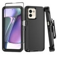 thumbnail image 1 of TASHHAR Moto G Play 2024 Case with Belt Clip Holster and Screen Protector Military Grade Heavy Duty Protection 3 in 1 Shockproof Armor Rugged Durable for Motorola G Play 2024 Phone - Black, 1 of 9