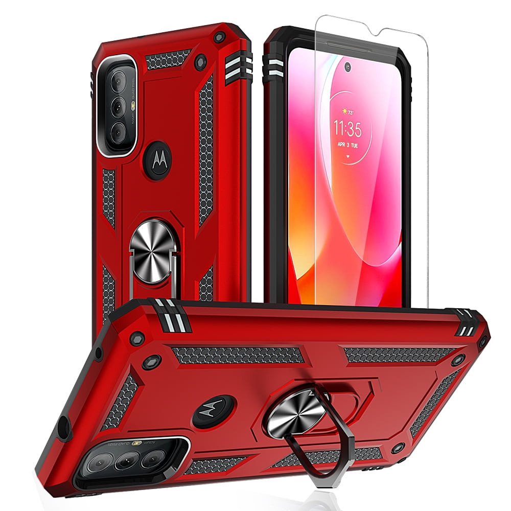 TASHHAR Moto G Play 2024 Case with Screen Protector and Ring