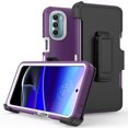 thumbnail image 1 of TASHHAR Moto G Stylus 5G 2022 Case with Belt Clip Holster Military Grade Heavy Duty Protection 3 in 1 Shockproof Armor Rugged Durable Detachable for Motorola Moto G Stylus 5G 2022 Phone - Purple+White, 1 of 7