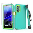 thumbnail image 1 of TASHHAR Moto G Stylus 5G 2022 Case with Screen Protector and Belt Clip Holster Military Grade Heavy Duty Protection Shockproof Armor Rugged Durable for Motorola G Stylus 5G 2022 Phone - Green+Yellow, 1 of 7