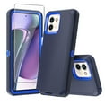 thumbnail image 1 of TASHHAR Moto G Stylus 5G 2023 Case with Screen Protector Military Grade Heavy Duty 3 in 1 Shockproof Armor Rugged Durable for Motorola G Stylus 5G 2023 Phone - Dark Blue+Blue, 1 of 6