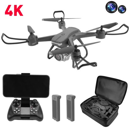 TASHHAR RC Drone with 4K HD Dual Camera WiFi Foldable Quadcopter + 2 Battery