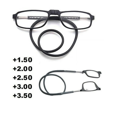 TASHHAR Reading Glasses Hanging Folding Magnetic Front Click Connect Neck Readers Lightweight Eyeglasses for Men and Women 2.0