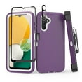 thumbnail image 1 of TASHHAR Samsung Galaxy A04S Case/A13 5G Case with Belt Clip Holster+Screen and Lens Protector Military Grade Heavy Duty 3 in 1 Shockproof Armor Rugged for Galaxy A04S/A13 5G Phone - Purple+White, 1 of 8