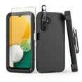 thumbnail image 1 of TASHHAR Samsung Galaxy A04S Case/A13 5G Case with Belt Clip Holster+Screen and Lens Protector Military Grade Heavy Duty Protection 3 in 1 Shockproof Armor Rugged for Galaxy A04S/A13 5G Phone - Black, 1 of 10