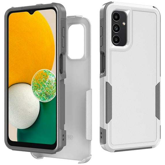 TASHHAR Samsung Galaxy A04S Case/A13 5G Case Military Grade Double Layer Drop Resistant Durable for Galaxy A04S/A13 5G Phone - White Grey