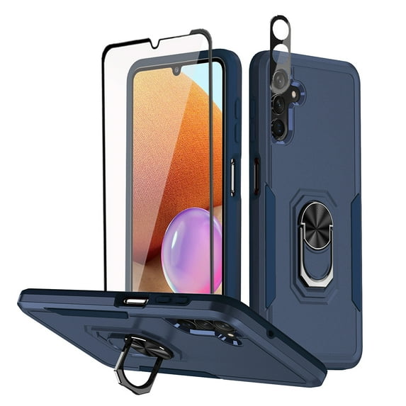 TASHHAR Samsung Galaxy A04S Case/A13 5G Case with Screen and Lens Protector Magnetic Ring Kickstand Military Grade Double Layer Drop Protection Rugged Detachable for Galaxy A04S/A13 5G Phone - Blue