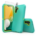 thumbnail image 1 of TASHHAR Samsung Galaxy A04S Case/A13 5G Case with Screen and Lens Protector Military Grade Heavy Duty Protection 3 in 1 Shockproof Armor Rugged Durable for Galaxy A04S/A13 5G Phone - Green+Yellow, 1 of 6