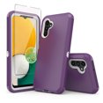 thumbnail image 1 of TASHHAR Samsung Galaxy A04S Case/A13 5G Case with Screen Protector Military Grade Heavy Duty Protection 3 in 1 Shockproof Armor Rugged Durable for Galaxy A04S/A13 5G Phone - Purple+White, 1 of 6