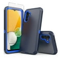 thumbnail image 1 of TASHHAR Samsung Galaxy A04S Case/A13 5G Case with Screen Protector Military Grade Heavy Duty Protection 3 in 1 Shockproof Armor Rugged Durable for Galaxy A04S/A13 5G Phone - Dark Blue+Blue, 1 of 7