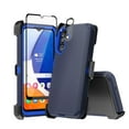 thumbnail image 1 of TASHHAR Samsung Galaxy A14 5G Case with Belt Clip Holster and Screen and Lens Protector Military Grade Heavy Duty 3 in 1 Shockproof Armor Rugged Durable for Galaxy A14 5G Phone - Dark Blue+Blue, 1 of 8
