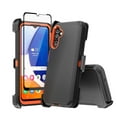 thumbnail image 1 of TASHHAR Samsung Galaxy A14 5G Case with Belt Clip Holster and Screen Protector Military Grade Heavy Duty Protection 3 in 1 Shockproof Armor Rugged Durable for Galaxy A14 5G Phone - Black+Orange, 1 of 8